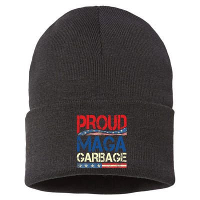 Proud Maga Garbage Trump Supporter Sustainable Knit Beanie