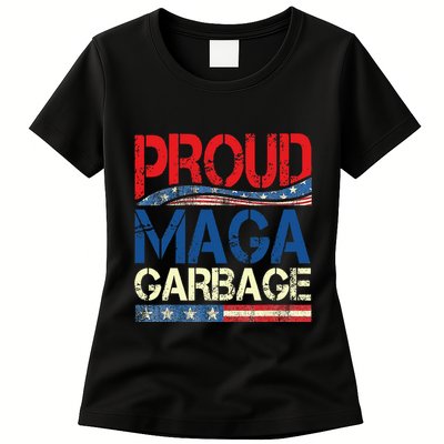 Proud Maga Garbage Trump Supporter Womens T-Shirt