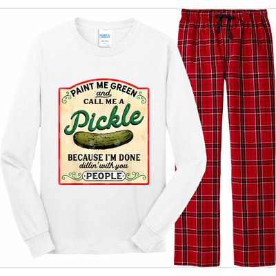 Paint Me Green And Call Me A Pickle Long Sleeve Pajama Set