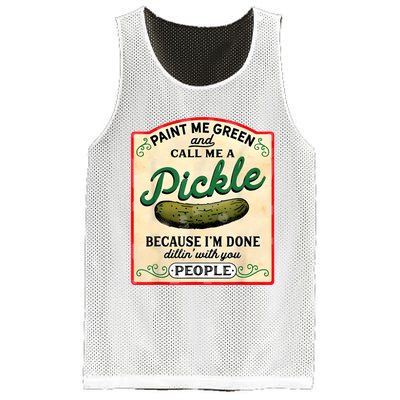 Paint Me Green And Call Me A Pickle Mesh Reversible Basketball Jersey Tank