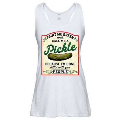 Paint Me Green And Call Me A Pickle Ladies Essential Flowy Tank