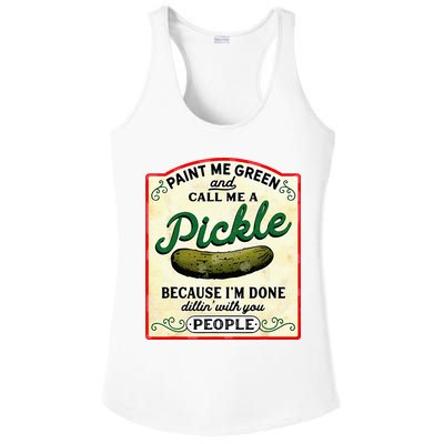 Paint Me Green And Call Me A Pickle Ladies PosiCharge Competitor Racerback Tank