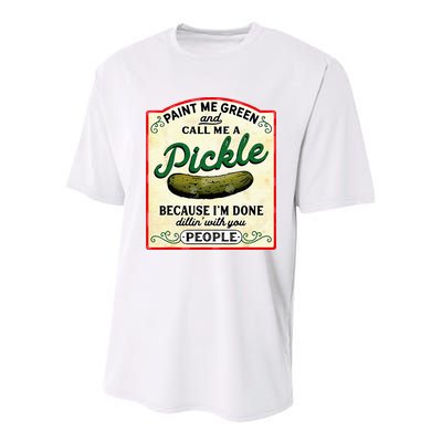Paint Me Green And Call Me A Pickle Youth Performance Sprint T-Shirt