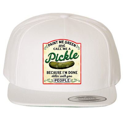 Paint Me Green And Call Me A Pickle Wool Snapback Cap