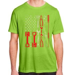 Patriotic Mechanic Garage American Mechanics Usa Funny Gift Adult ChromaSoft Performance T-Shirt