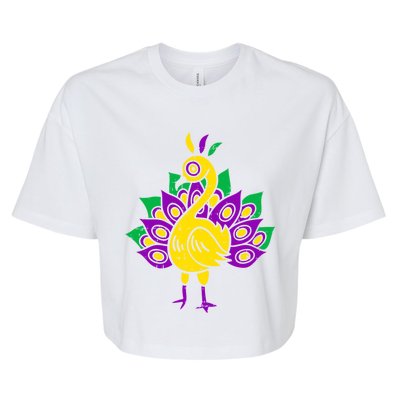 Peacock Mardi Gras Cute Carnival Parade Masquerade Party Gift Bella+Canvas Jersey Crop Tee