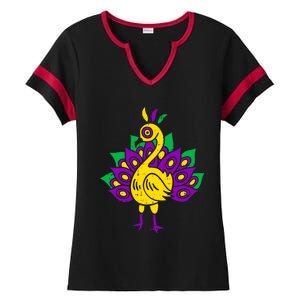 Peacock Mardi Gras Cute Carnival Parade Masquerade Party Meaningful Gift Ladies Halftime Notch Neck Tee