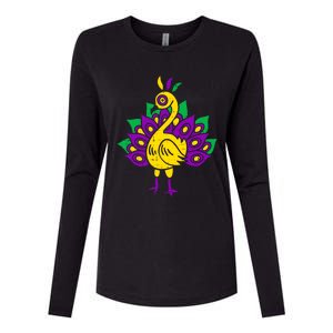 Peacock Mardi Gras Cute Carnival Parade Masquerade Party Meaningful Gift Womens Cotton Relaxed Long Sleeve T-Shirt