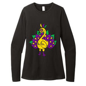 Peacock Mardi Gras Cute Carnival Parade Masquerade Party Meaningful Gift Womens CVC Long Sleeve Shirt