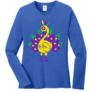 Peacock Mardi Gras Cute Carnival Parade Masquerade Party Meaningful Gift Ladies Long Sleeve Shirt