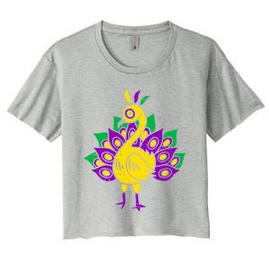 Peacock Mardi Gras Cute Carnival Parade Masquerade Party Meaningful Gift Women's Crop Top Tee