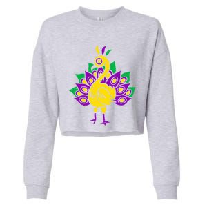 Peacock Mardi Gras Cute Carnival Parade Masquerade Party Meaningful Gift Cropped Pullover Crew