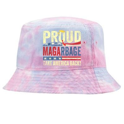 Proud Maga Garbage Proud To Be Garbage Trump Supporters Tie-Dyed Bucket Hat