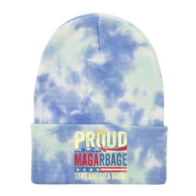 Proud Maga Garbage Proud To Be Garbage Trump Supporters Tie Dye 12in Knit Beanie