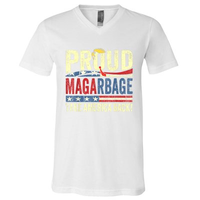 Proud Maga Garbage Proud To Be Garbage Trump Supporters V-Neck T-Shirt