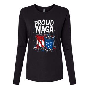 Proud Maga Garbage Patriotic Pro Trump Anti President Biden Womens Cotton Relaxed Long Sleeve T-Shirt