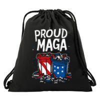 Proud Maga Garbage Patriotic Pro Trump Anti President Biden Drawstring Bag