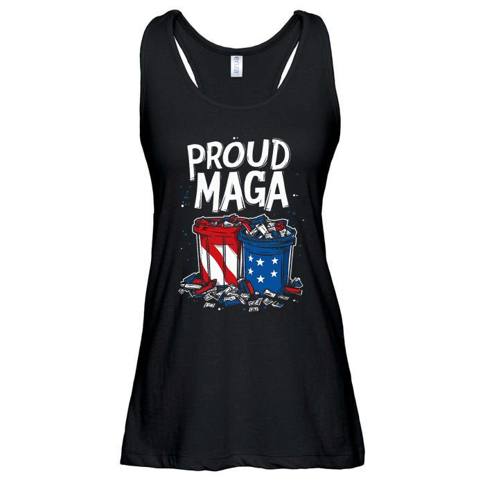 Proud Maga Garbage Patriotic Pro Trump Anti President Biden Ladies Essential Flowy Tank