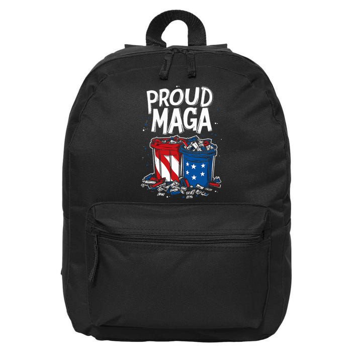 Proud Maga Garbage Patriotic Pro Trump Anti President Biden 16 in Basic Backpack