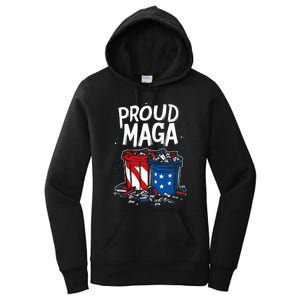 Proud Maga Garbage Patriotic Pro Trump Anti President Biden Women's Pullover Hoodie