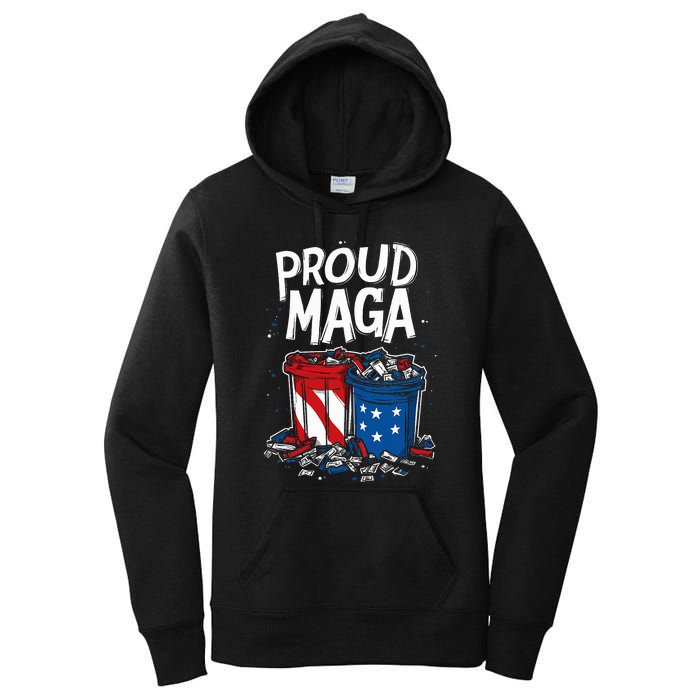 Proud Maga Garbage Patriotic Pro Trump Anti President Biden Women's Pullover Hoodie