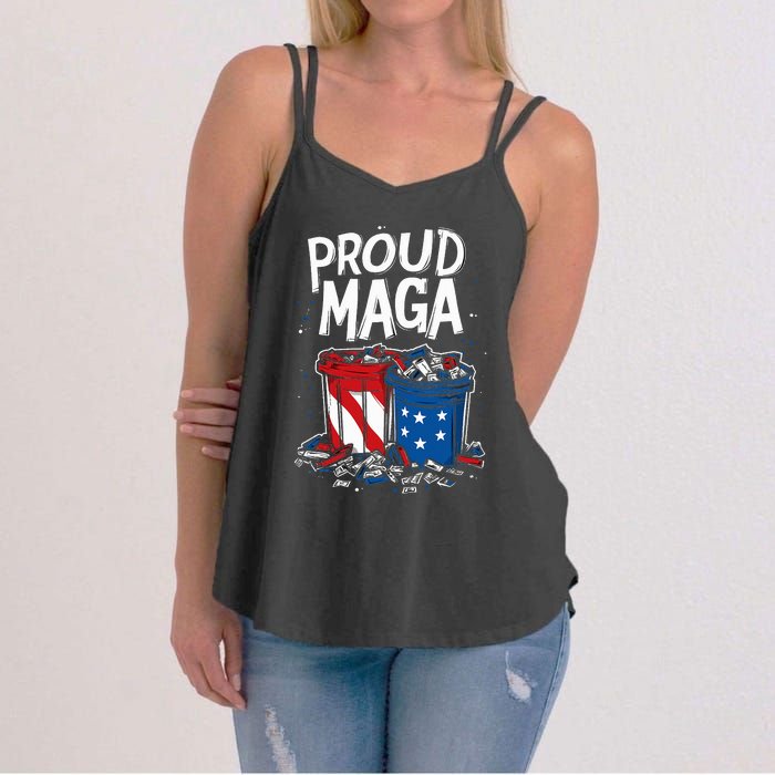 Proud Maga Garbage Patriotic Pro Trump Anti President Biden Women's Strappy Tank