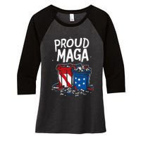 Proud Maga Garbage Patriotic Pro Trump Anti President Biden Women's Tri-Blend 3/4-Sleeve Raglan Shirt