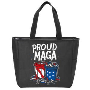 Proud Maga Garbage Patriotic Pro Trump Anti President Biden Zip Tote Bag