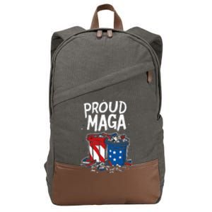 Proud Maga Garbage Patriotic Pro Trump Anti President Biden Cotton Canvas Backpack