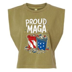 Proud Maga Garbage Patriotic Pro Trump Anti President Biden Garment-Dyed Women's Muscle Tee