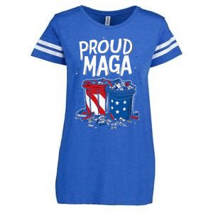 Proud Maga Garbage Patriotic Pro Trump Anti President Biden Enza Ladies Jersey Football T-Shirt