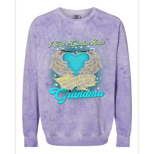 Proud My Grandma In Heaven Happy Mother Day Memorial Funny Gift Colorblast Crewneck Sweatshirt