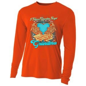 Proud My Grandma In Heaven Happy Mother Day Memorial Funny Gift Cooling Performance Long Sleeve Crew