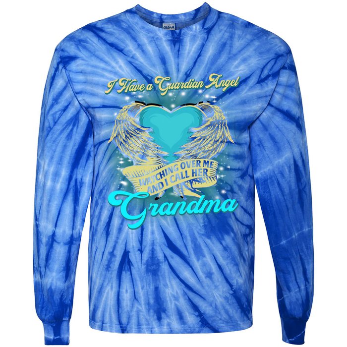 Proud My Grandma In Heaven Happy Mother Day Memorial Funny Gift Tie-Dye Long Sleeve Shirt