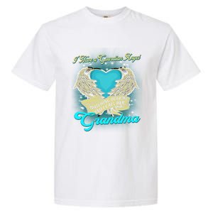 Proud My Grandma In Heaven Happy Mother Day Memorial Funny Gift Garment-Dyed Heavyweight T-Shirt