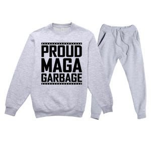 Proud Maga Garbage Trump Vance Supporter 2024 Premium Crewneck Sweatsuit Set