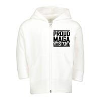 Proud Maga Garbage Trump Vance Supporter 2024 Toddler Zip Fleece Hoodie