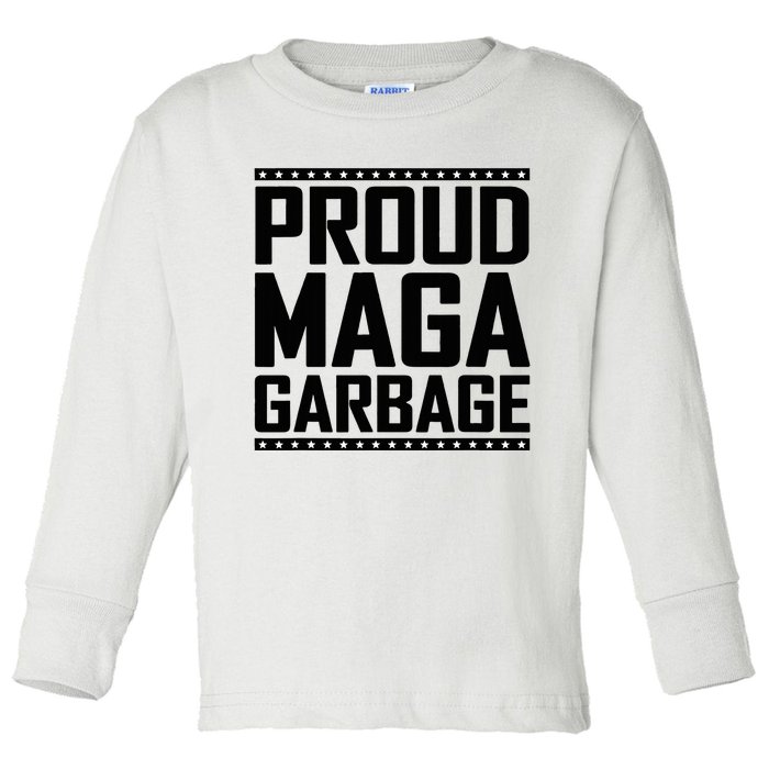 Proud Maga Garbage Trump Vance Supporter 2024 Toddler Long Sleeve Shirt