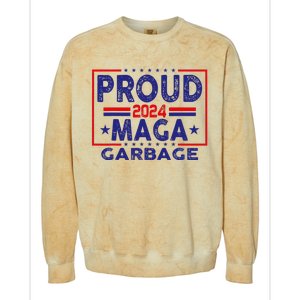 Proud Maga Garbage Trump Vance 2024 Funny Political Satire Colorblast Crewneck Sweatshirt