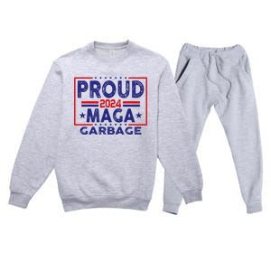 Proud Maga Garbage Trump Vance 2024 Funny Political Satire Premium Crewneck Sweatsuit Set