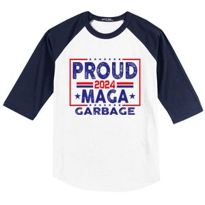 Proud Maga Garbage Trump Vance 2024 Funny Political Satire Baseball Sleeve Shirt