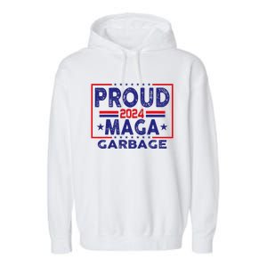 Proud Maga Garbage Trump Vance 2024 Funny Political Satire Garment-Dyed Fleece Hoodie