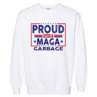 Proud Maga Garbage Trump Vance 2024 Funny Political Satire Garment-Dyed Sweatshirt