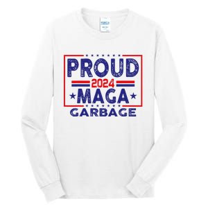 Proud Maga Garbage Trump Vance 2024 Funny Political Satire Tall Long Sleeve T-Shirt