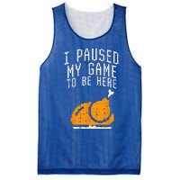 Paused My Game To Be Here Turkey Thanksgiving Gamer Funny Mesh Reversible Basketball Jersey Tank