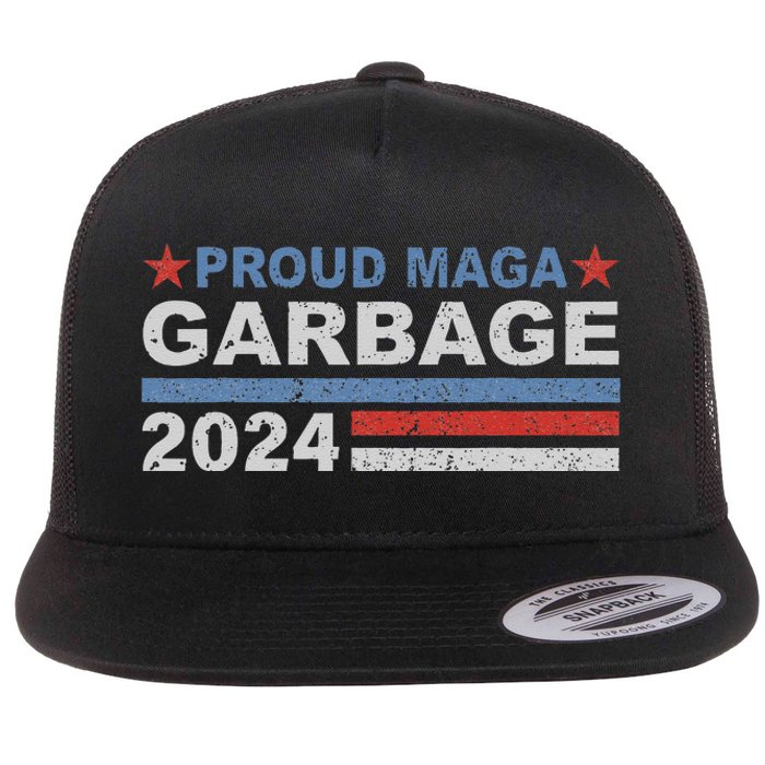 Proud Maga Garbage Trump Supporter Flat Bill Trucker Hat