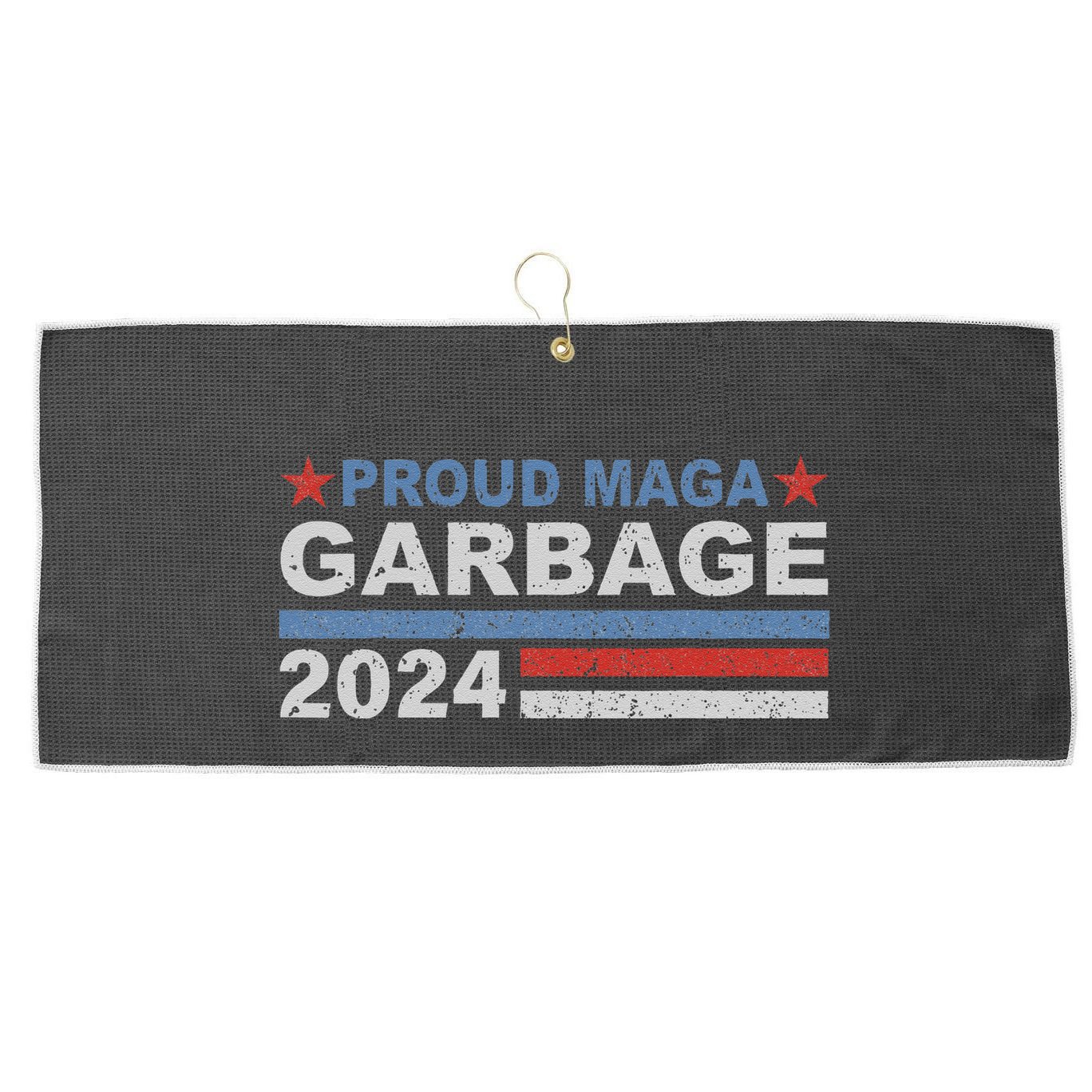 Proud Maga Garbage Trump Supporter Large Microfiber Waffle Golf Towel
