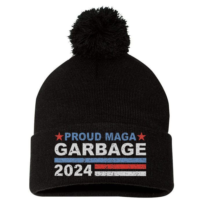 Proud Maga Garbage Trump Supporter Pom Pom 12in Knit Beanie