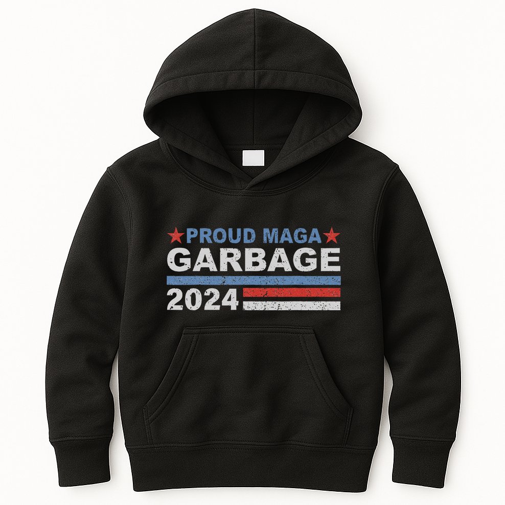 Proud Maga Garbage Trump Supporter Kids Hoodie