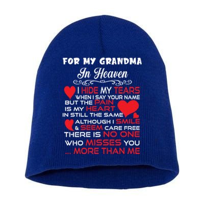 Proud My Grandma In Heaven Happy Mother Day Proud Memorial Gift Short Acrylic Beanie